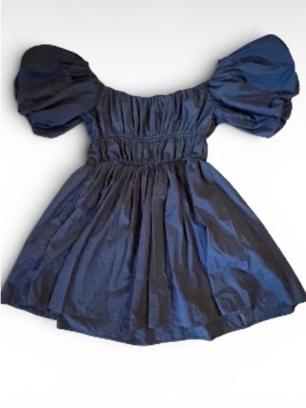 Abercrombie & Fitch Navy Puff-Sleeve Mini Dress